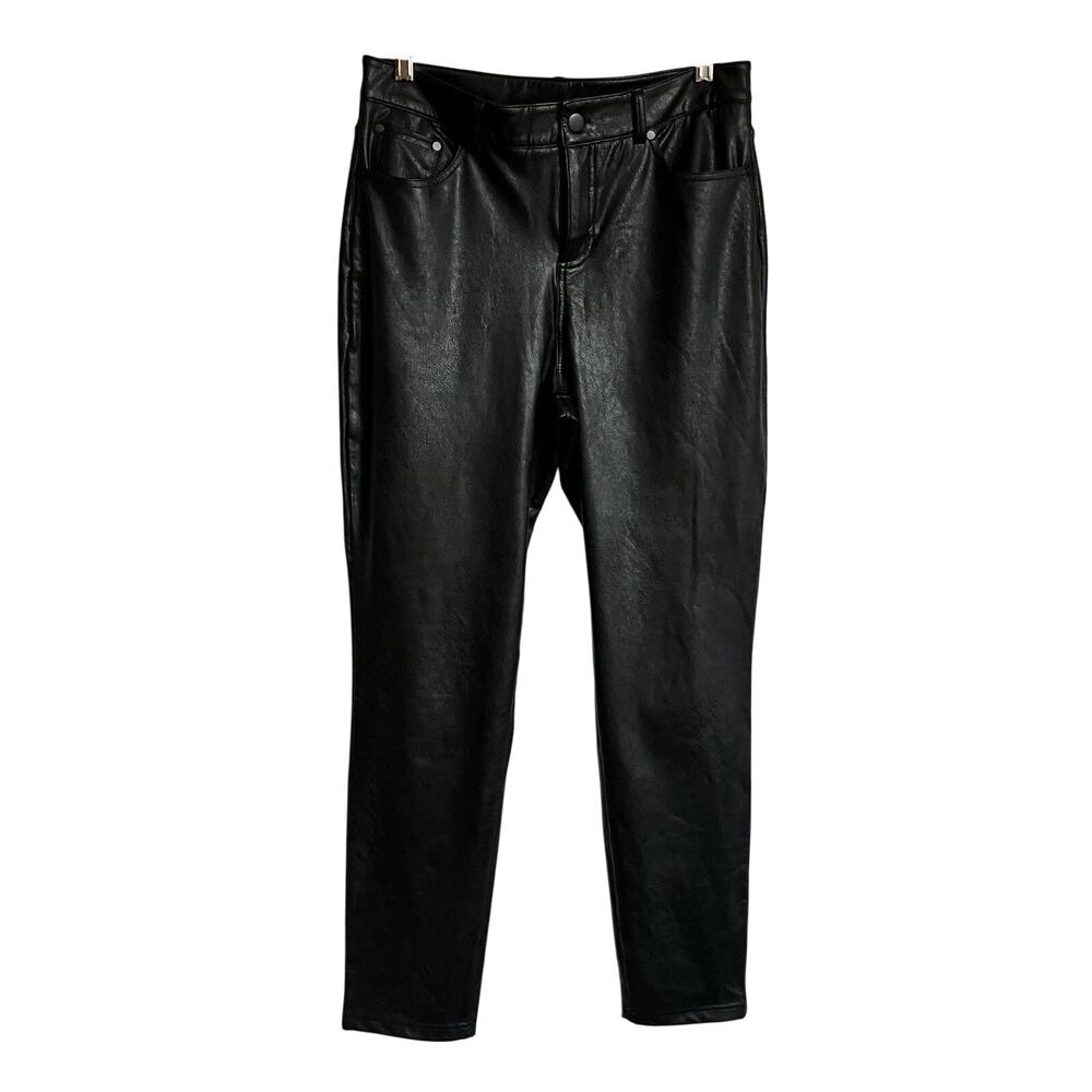 Commando Faux Black Leather Pants High Rise Straight Leg Pants NEW Size M